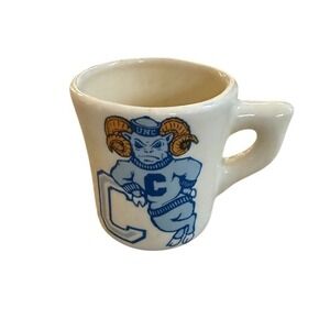 Vintage UNC North Carolina Tar Heels Rameses Coffee Mug White Blue Gold NCAA cup